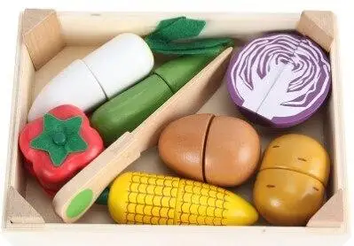 

Children Wooden Kitchen Toys Cutting Fruit Vegetable Pretend Play Miniature Food Kids Wooden Cooking Cut Toy