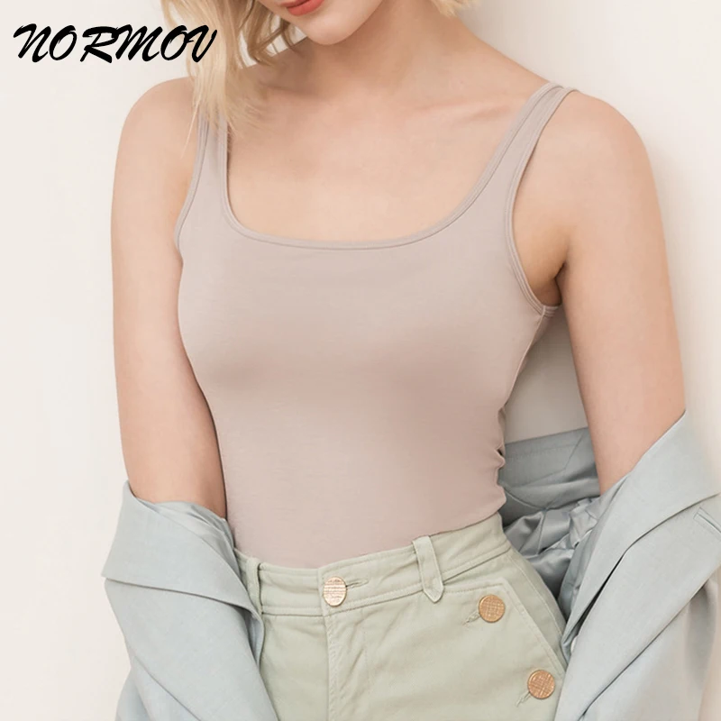 

NORMOV New Top Women Camis Silk Satin Tank Top Women Camisole Sleeveless Vest Roupas Femin Cropped 2021 Croo Top Binder Trans