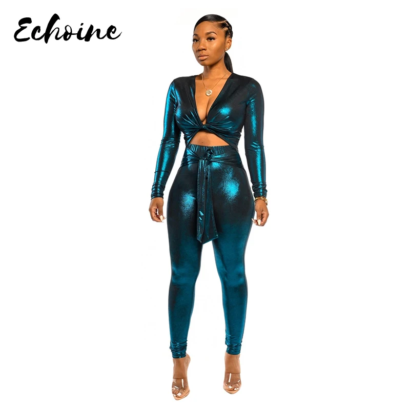 Женский спортивный костюм с V-образным вырезом длинным рукавом |