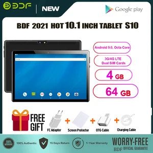 bdf pro 10 1 inch google kids tablets android 9 0 octa core 4gb64gb google market 4g phone calls tablet pc wifi bluetooth gps free global shipping