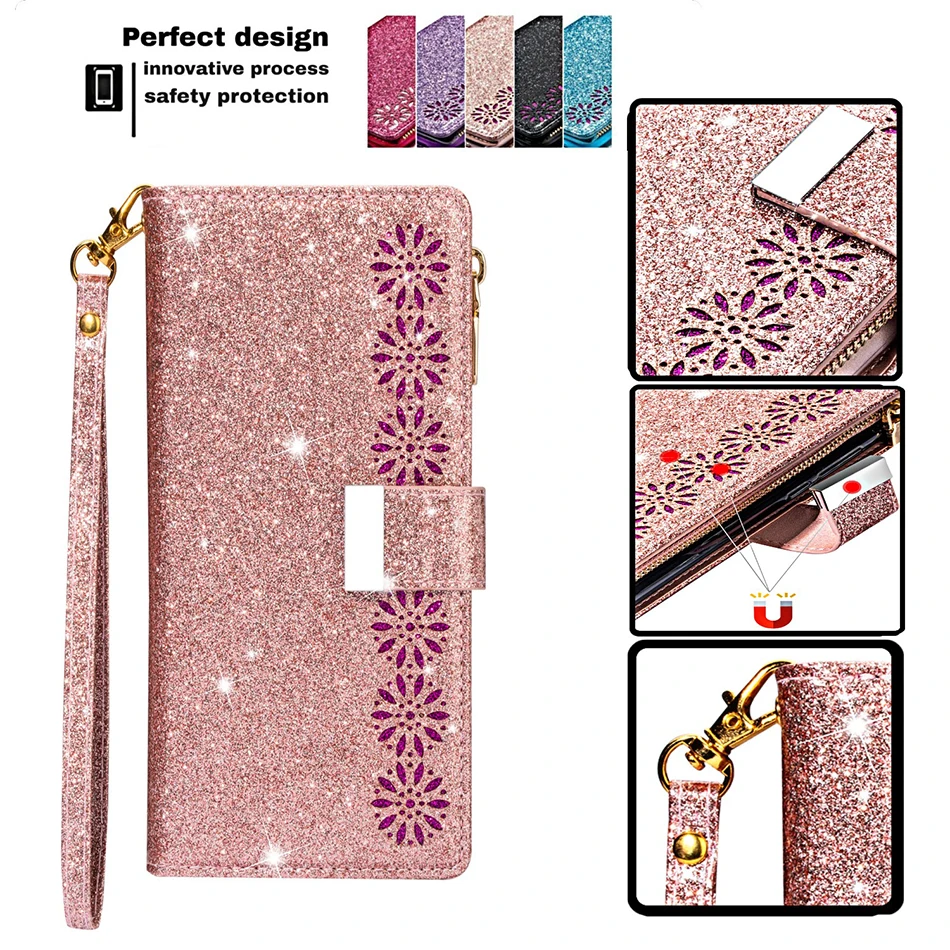 

Twinkle Leather Wallet Case For Samsung Galaxy S21 S20 FE S10E S10 5G S9 S8 Note 20 10 Lite Flip Cover Coque Card Slots Magnetic