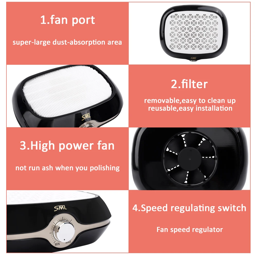 Новый профессиональный пылесос 110 В 220 пылеуловитель для всасывания ногтей УФ