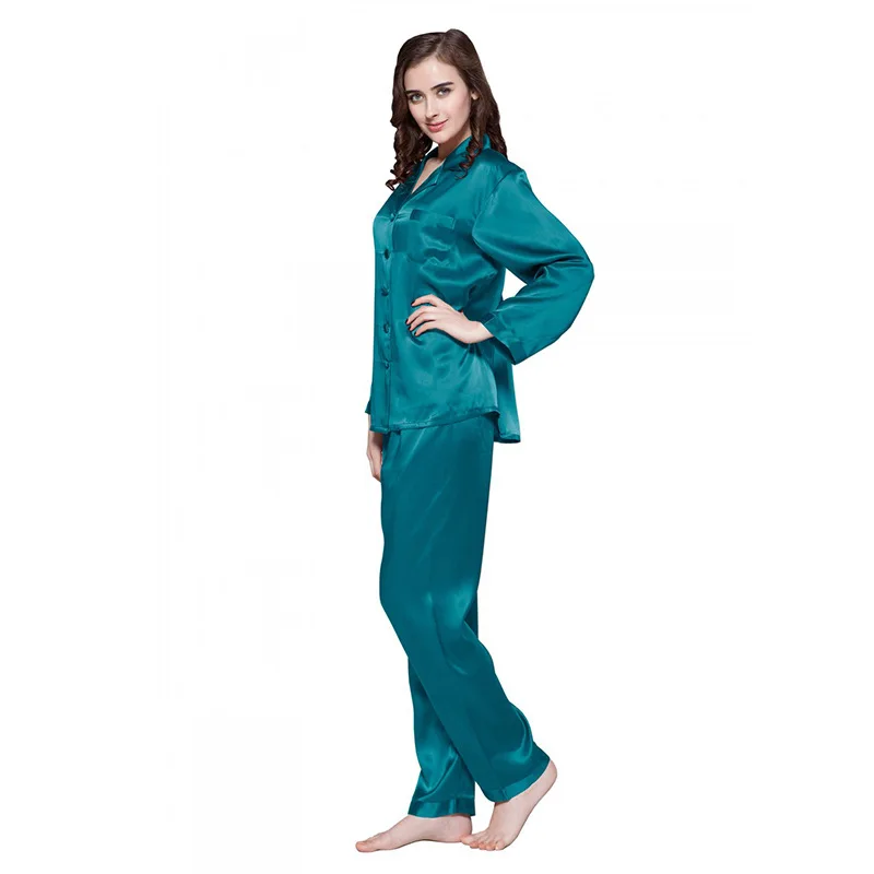 100 Silk Pajamas Set Women Pure 16/19 Momme Ladies Sleepwear Luxury Natural Full Length Women's Clothing Free Shipping