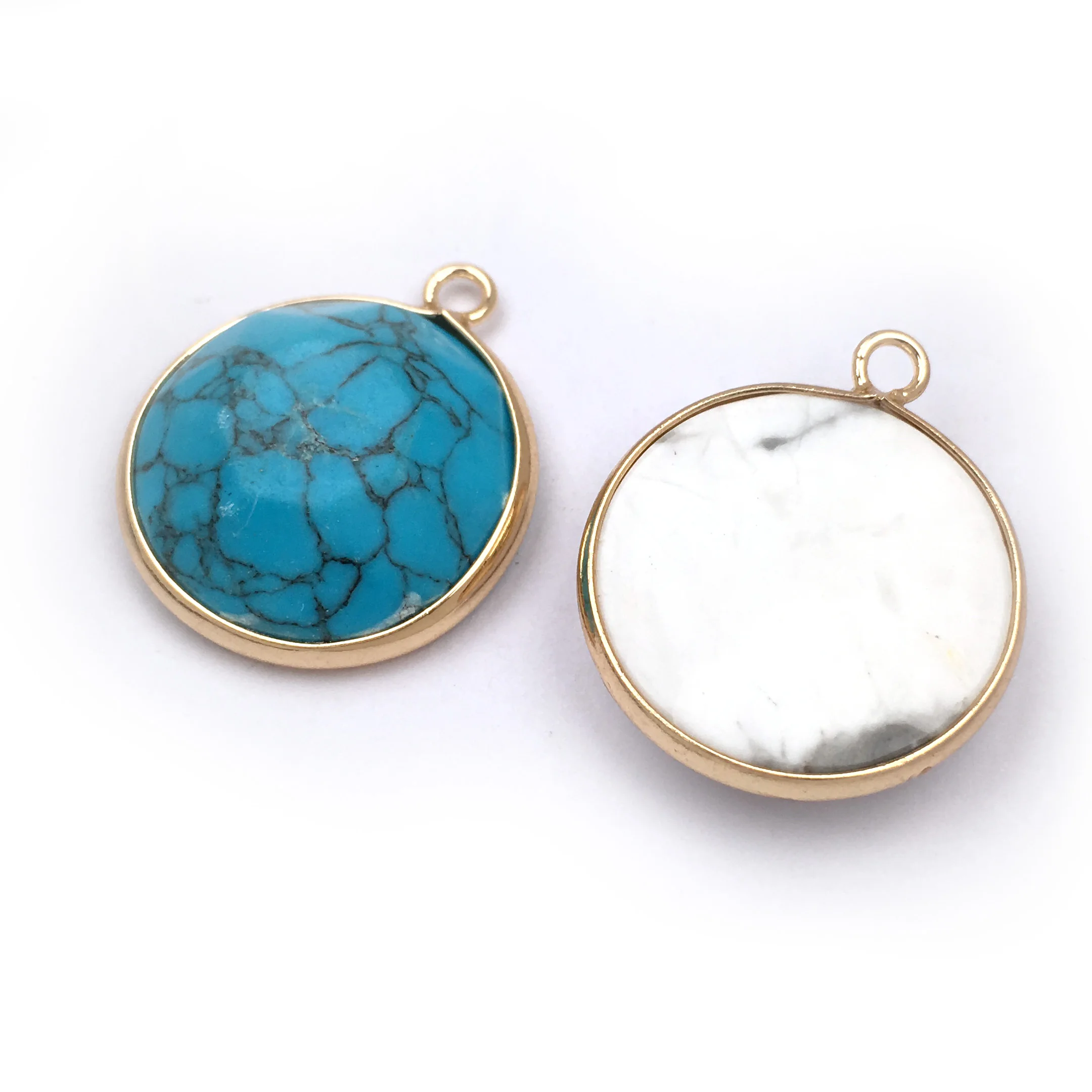 

5Pcs Round Turquoises Pendant-22x26mm New Natural Stone Pendant Necklace New Charm Accessory Jewelry