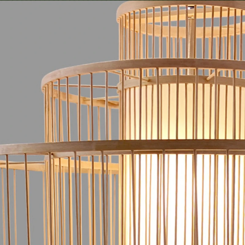 Бамбуковая лампа в китайском стиле художественная Люстра для Юго Восточной Азии