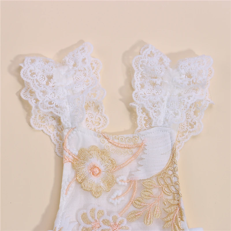 2021 Дышащий комбинезон для маленьких девочек с открытой спиной Летний малышей