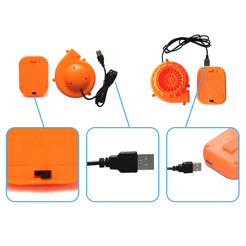 Маленький вентилятор с держателем батареи USB для надувного костюма | Инструменты