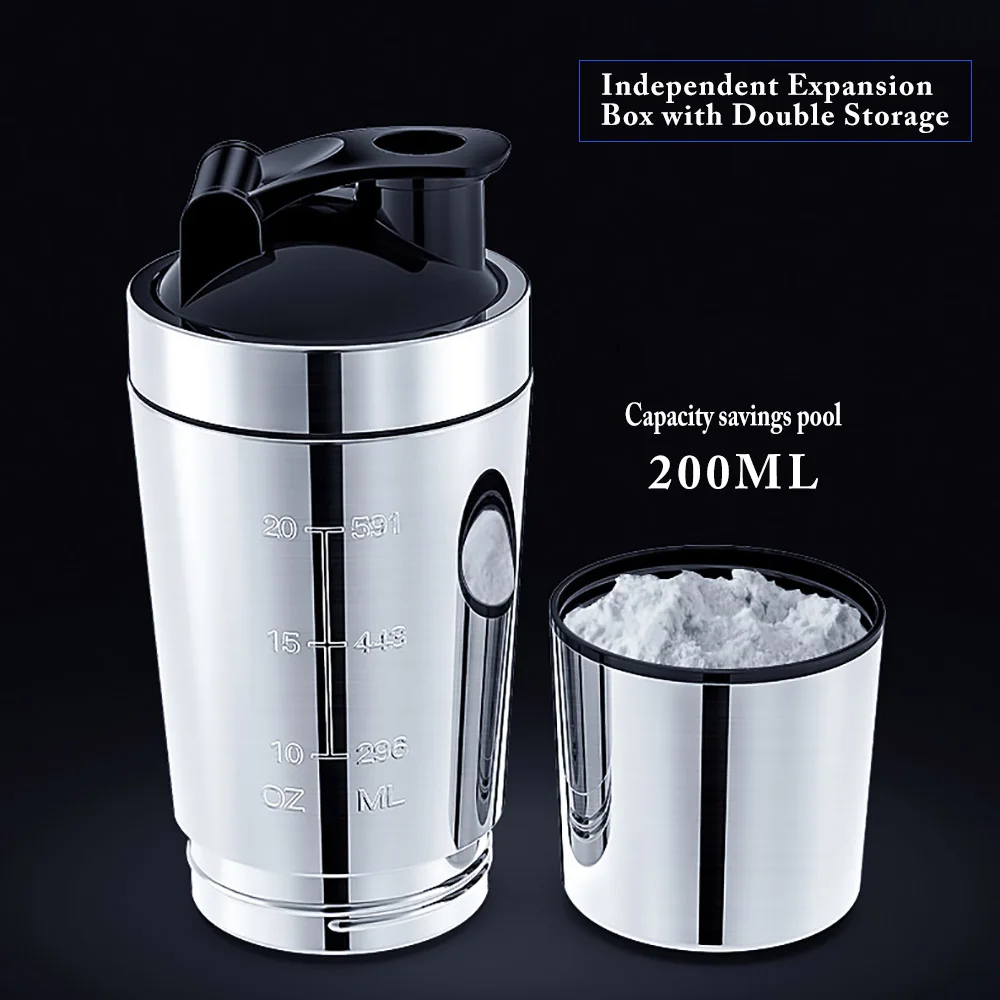 2020 New Stainless Steel Cup Vacuum Mixer Outdoor Drink 26OZ Kettle Detachable Whey Protein Powder Sports Shake Bottle