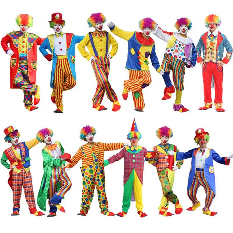 DM взрослых Хэллоуин одежда для косплея цирк смешной костюм клоуна Озорной Клоун