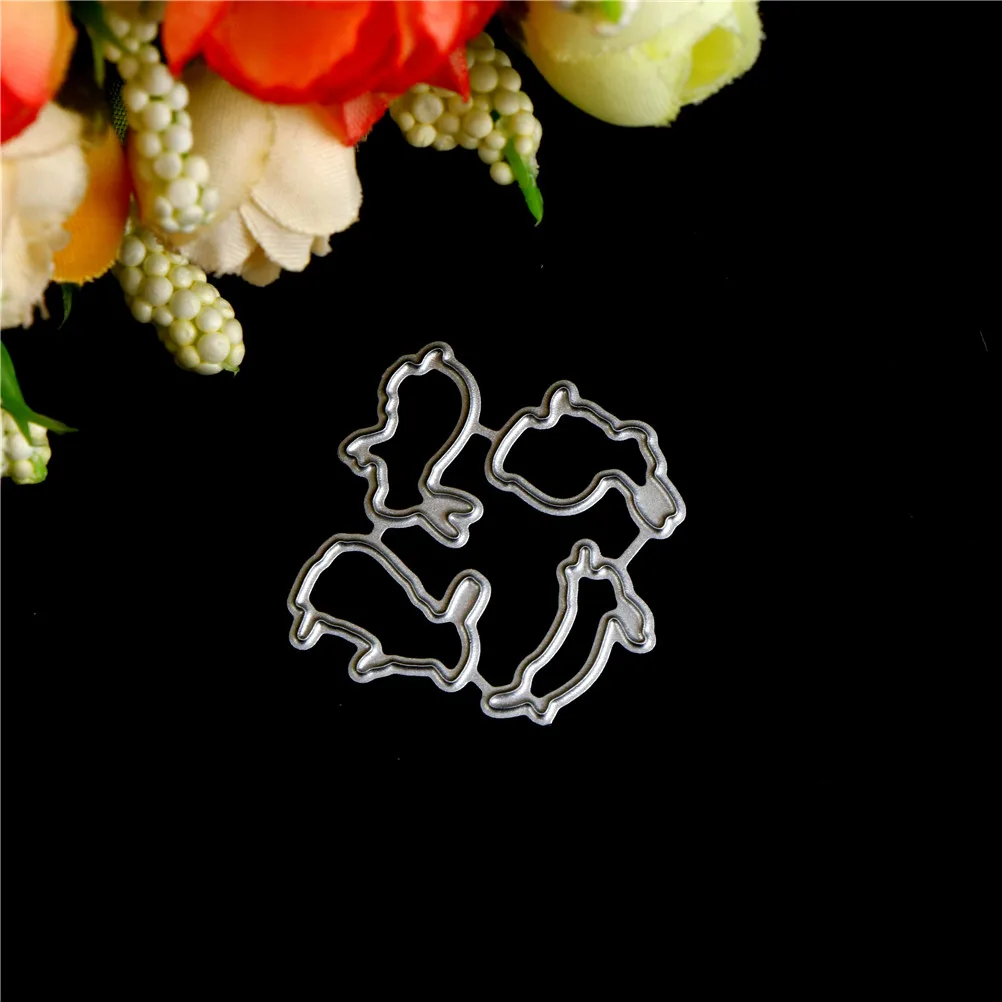 Сделай сам острые листья ножницы кнопка кролики скрапбукинг металлические