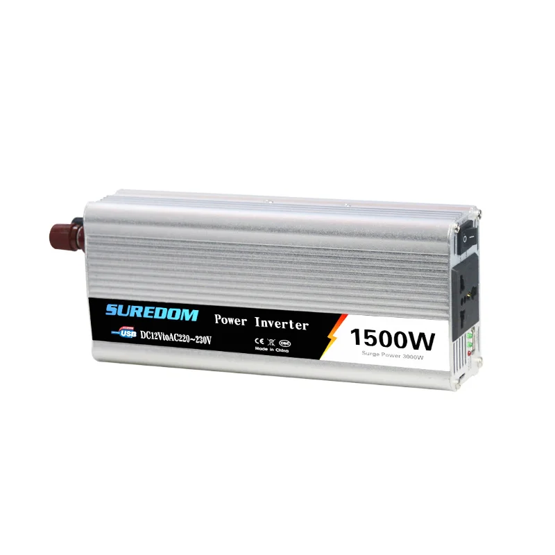 1500 Вт Инвертор с одним входом USB DC 12V 24V портативный автомобильный адаптер для