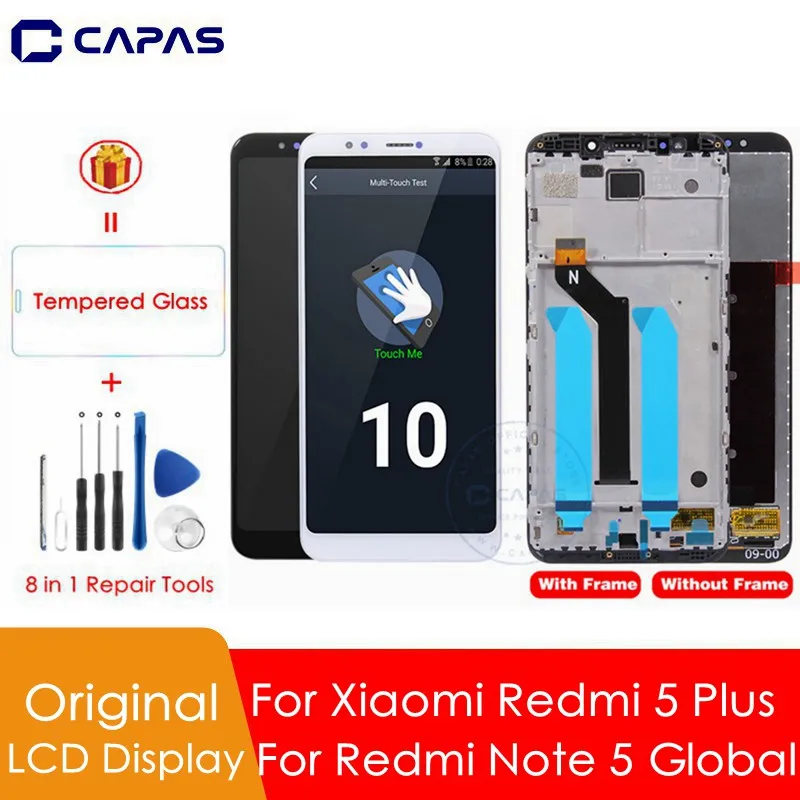 Для Redmi 5 Plus ЖК-дисплей+ рамка для Xiaomi Redmi Note 5 ЖК-экран Global 10 сенсорный экран Запасные части