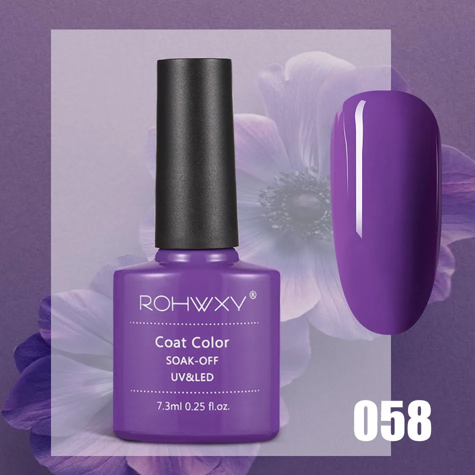 ROHWXY УФ-гель для ногтей Гибридный лак для замачивания ногтей полуперманентный верхний Базовый лак для ногтей все для маникюра Гель-лак - Цвет: A058