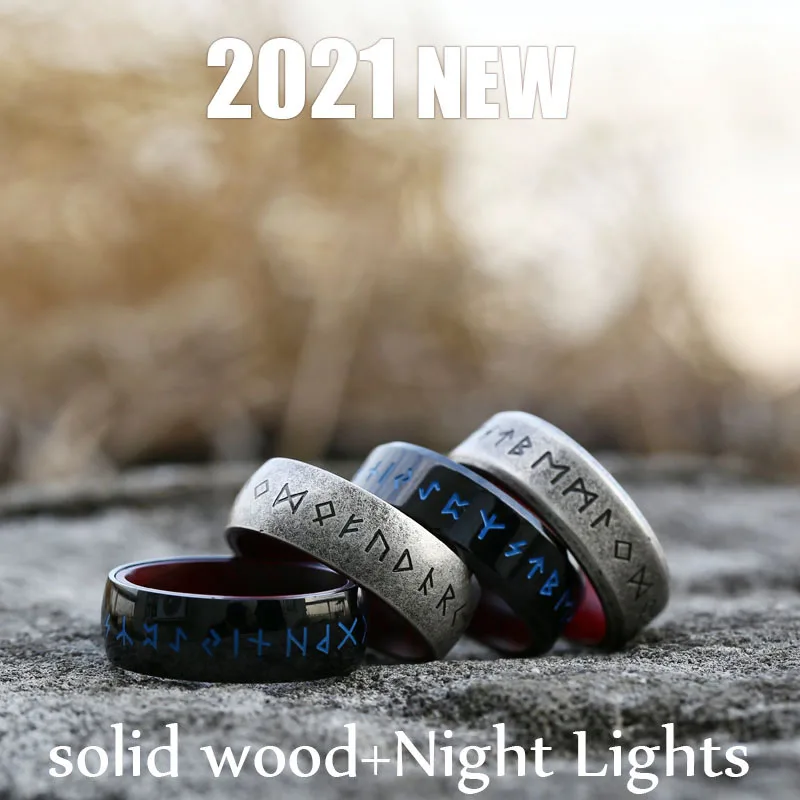 

Beier Stainless steel Odin Norse Viking Amulet Rune MEN Ring fashion words Retro Jewelry LR-R133