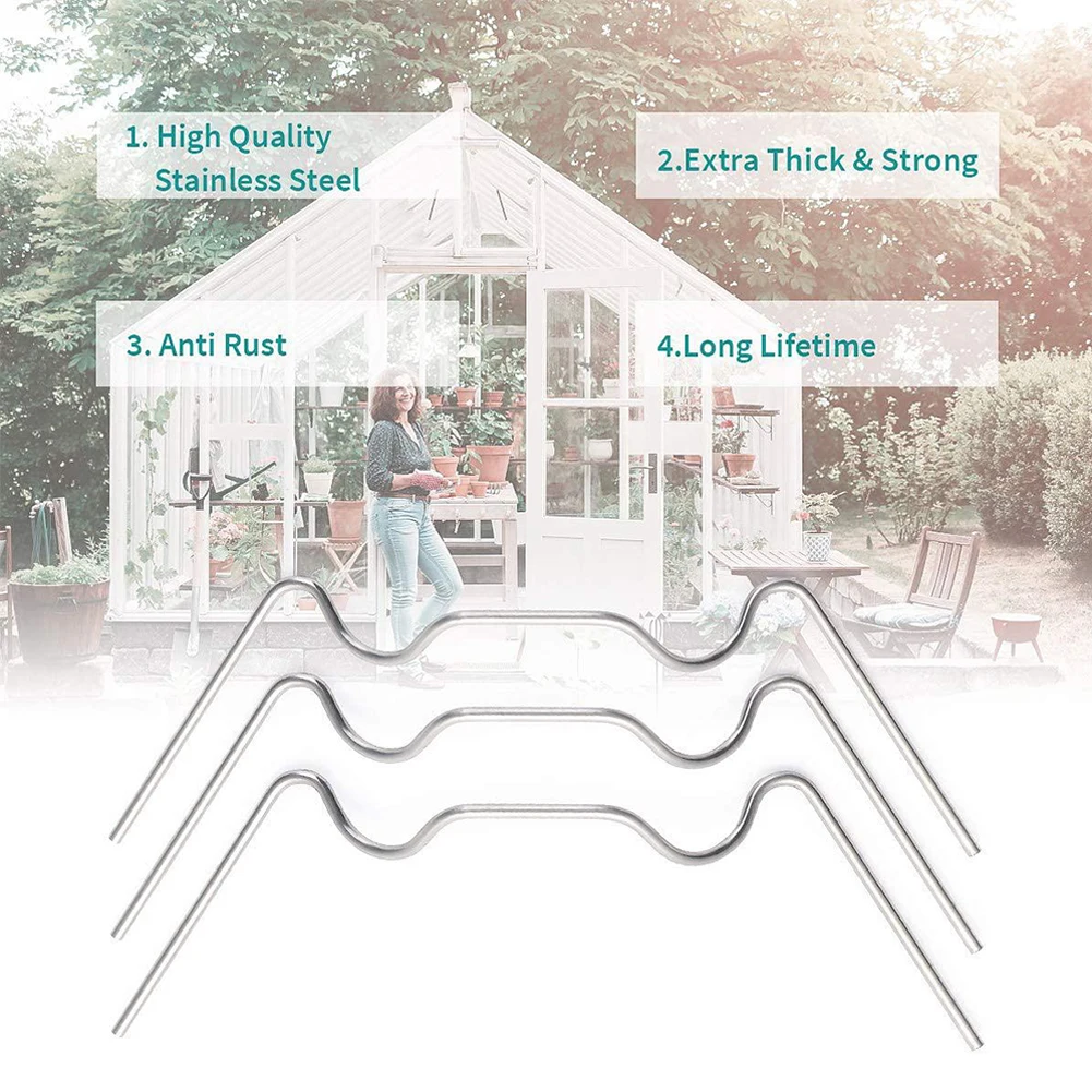 

75Pcs Stainless Steel W-Type Greenhouse Glass Clips Garden Repair Kit Glazing Overlap Clips Fixing Clamps Greenhouse Fixing Tool