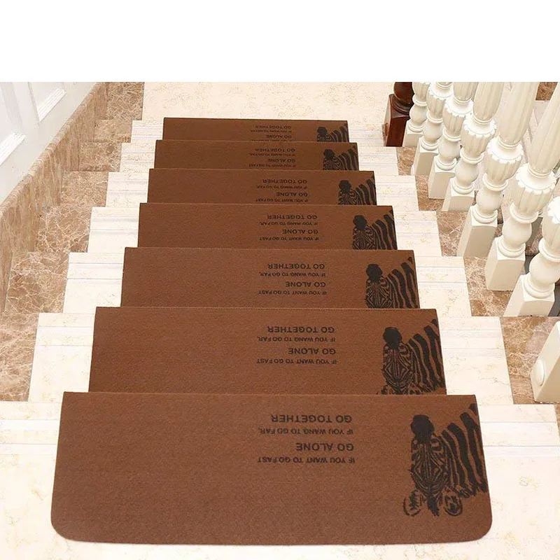 

17pcs/pack Floor Protection Self Adhesive Home Decor Stair Treads Mats Dormitory Rectangle Anti Slip Carpet Hotel Silent Cover