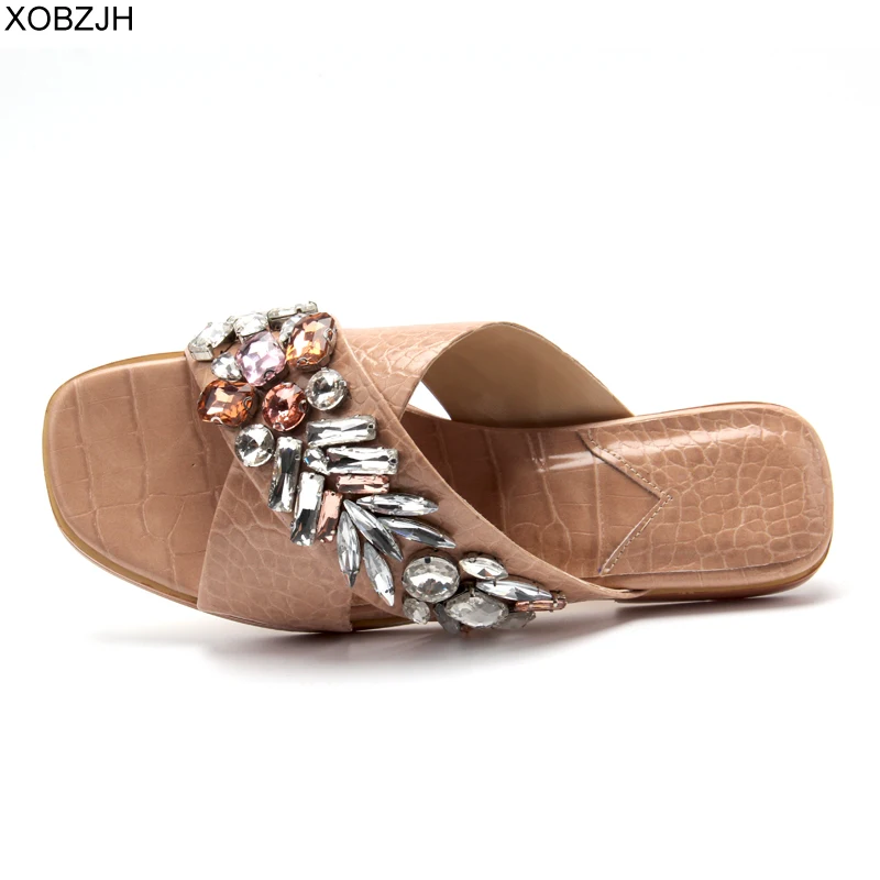 Дубай Дизайнерская обувь на плоской подошве кожаные шлепанцы роскошная женская