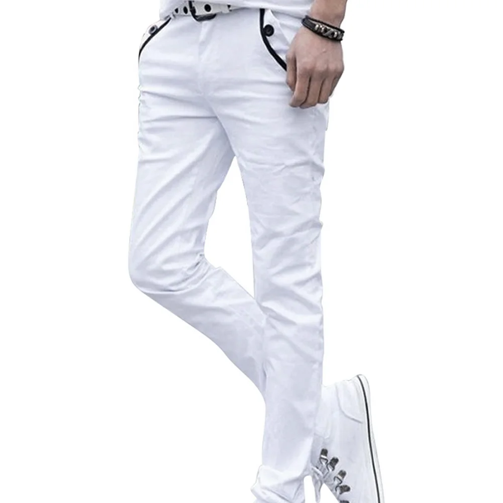 

Newly Men Formal Business Pants Slim Casual Straight Leg Trousers Comfy Stretch Pockets Pants m99