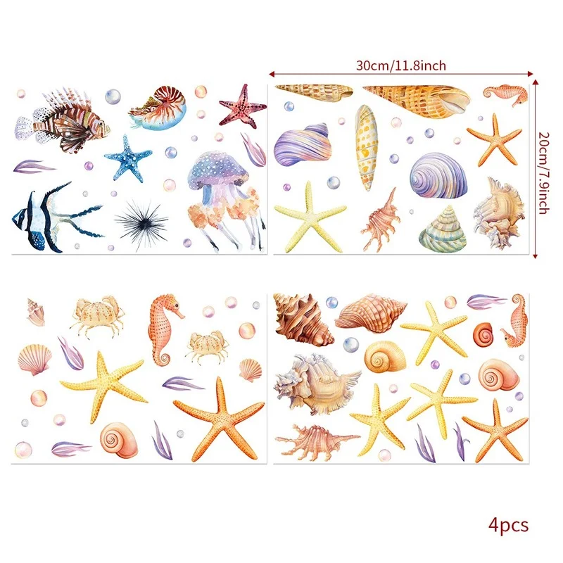 

Marine Life World Element Luminous Wall Sticker Home Decor Living Room Kids Children's Room Bedroom Wall Decal Cartoon Wallpaper