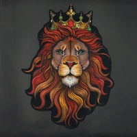 1 pieces large crown lion printed cloth sew on for clothing patch diy jacket denim coat decoration accessories sticker