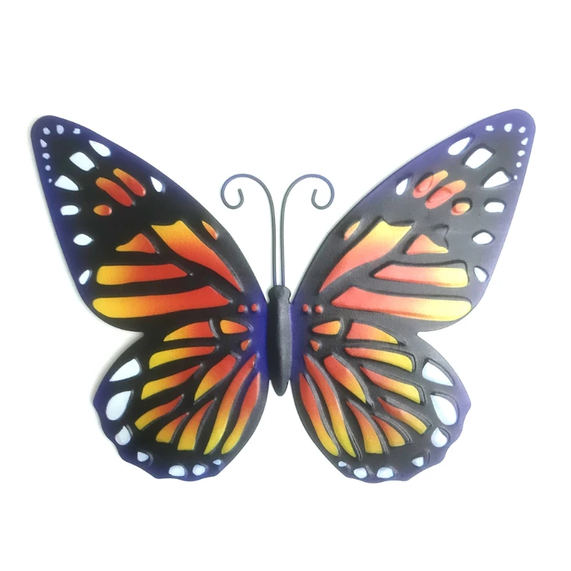 

4 Pcs Wrought Iron Butterflies Hanging Pendant Wall Art Decoration Bedroom Living Room Home Ornaments