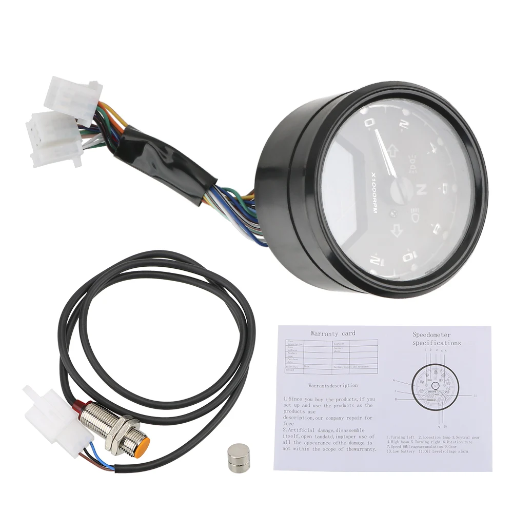 

LEEPEE LED Motorcycle Panel Speedometer Digital Indicator Night Vision Dial Odometer Anti-glare Tachometer Fuel Meter