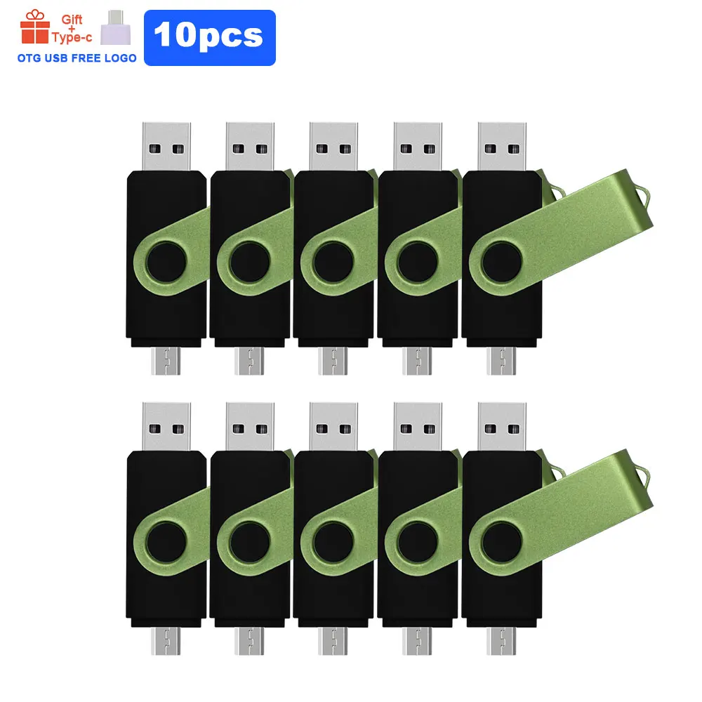 10 шт./лот Бесплатная Пользовательский логотип OTG USB2.0 флеш накопитель 4 ГБ 8 16 32 64 3 в