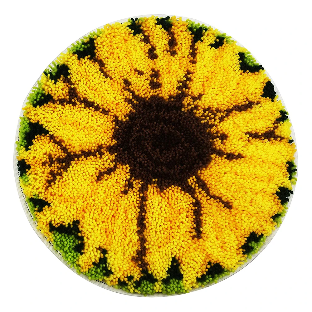 

Latch hook rug kits for Adults DIY Sunflower Canvas for embroidery with Pre-Printed Pattern Tapestry hook mat Home Decoration