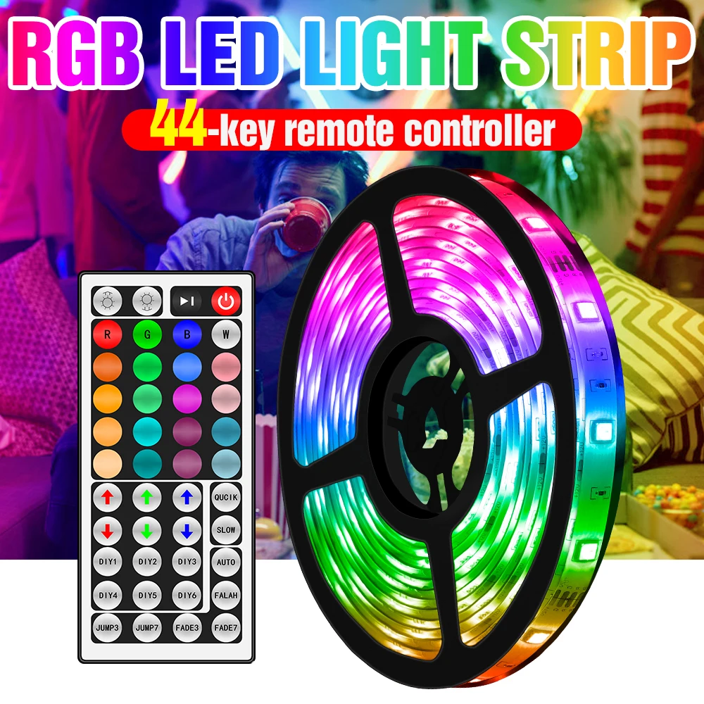 Светодиодная лента 12 В RGB 5050 SMD гибкая 5 м 10 15 20 водонепроницаемое освещение для