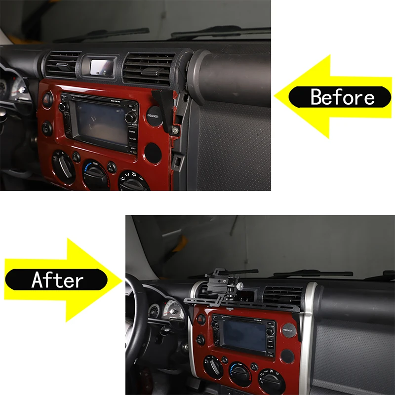 for toyota fj cruiser 2007 2021 aluminum alloy car central control instrument panel phone holder car accessories new free global shipping