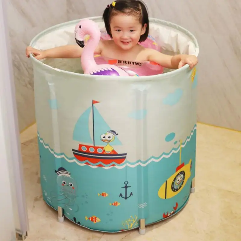 

Diameter Bath Barrel, Foldable Household Bath + Sweat Steaming Portable White And Green Spa Pool And Sauna Shower Barrel HWC