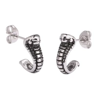 punk rock snake stud earrings for women men stainless steel animal earrings unisex jewelry fashion accessories gift pd0683