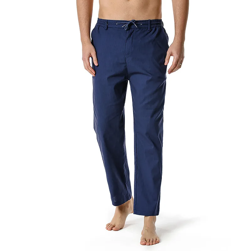 

Men's cotton linen pants casual loose light beach pants LMX Size 36-45