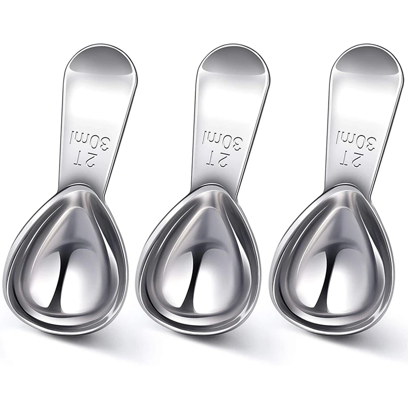 

AF88 -3 Pieces Coffee Scoop Stainless Steel Coffee Scoops Short Handle Tablespoon Measuring Spoons for Coffee Tea Sugar (30Ml)