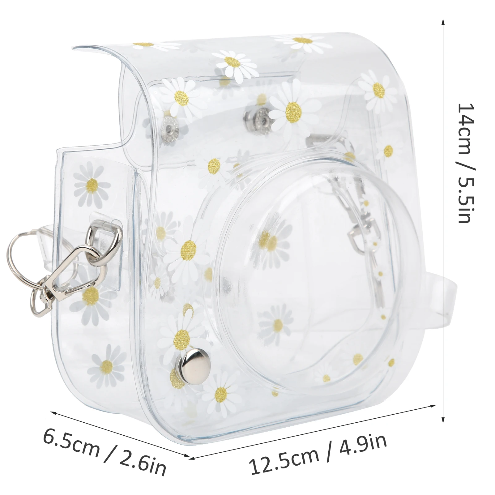 

Small Camera Bag PVC Case With Shoulder Strap For Fujifilm Instax Mini 11/9/8 PVC Daisy Transparent 100% Brand New