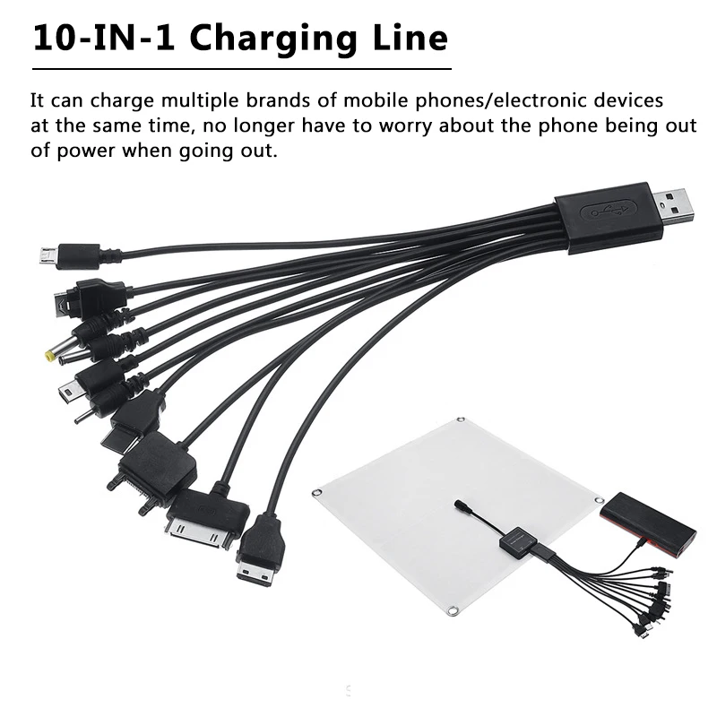 Солнечная панель 600 Вт 300 солнечная энергия фотоаккумулятор с 10 в 1 USB кабелем