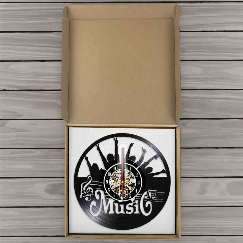 Виниловые настенные часы для записи музыки в рок-н-Роле современные бесшумные