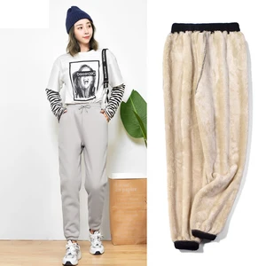 Женские теплые шаровары 2020, женские кашемировые спортивные брюки, Осенние облегающие повседневные брюки до щиколотки