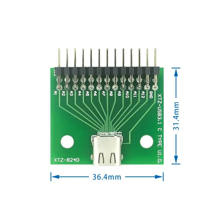 TYPE-C тестовая плата с разъемом USB 3 1 Адаптерная печатной платой 24P для измерения