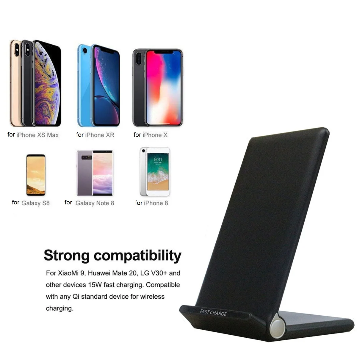 Беспроводное зарядное устройство 20 Вт для быстрой зарядки iphone 11 pro X XR XS MAX Huawei P30 Pro