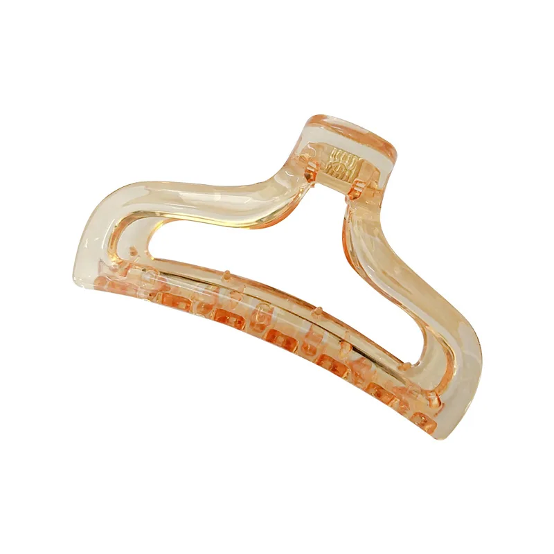 

1 PC Geometric Shaped Transparent Jelly Color Resin Hair Claws Women Female Plastic Grab Clips Ponytail Hair Clamp Accessories