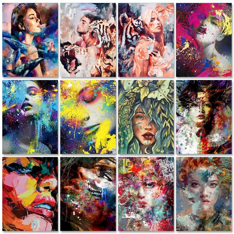 

Women Figure Painting By Numbers For Adults DIY Home Decor Room Wall Art pintar por números Pictures Drawing On Canvas Set