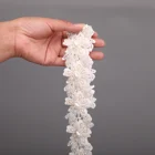 Женский свадебный пояс с бусинами, свадебный пояс цвета слоновой кости с цветочным жемчугом и аппликацией из бисера, свадебные аксессуары для невесты, пояс с жемчугом, Официальный пояс