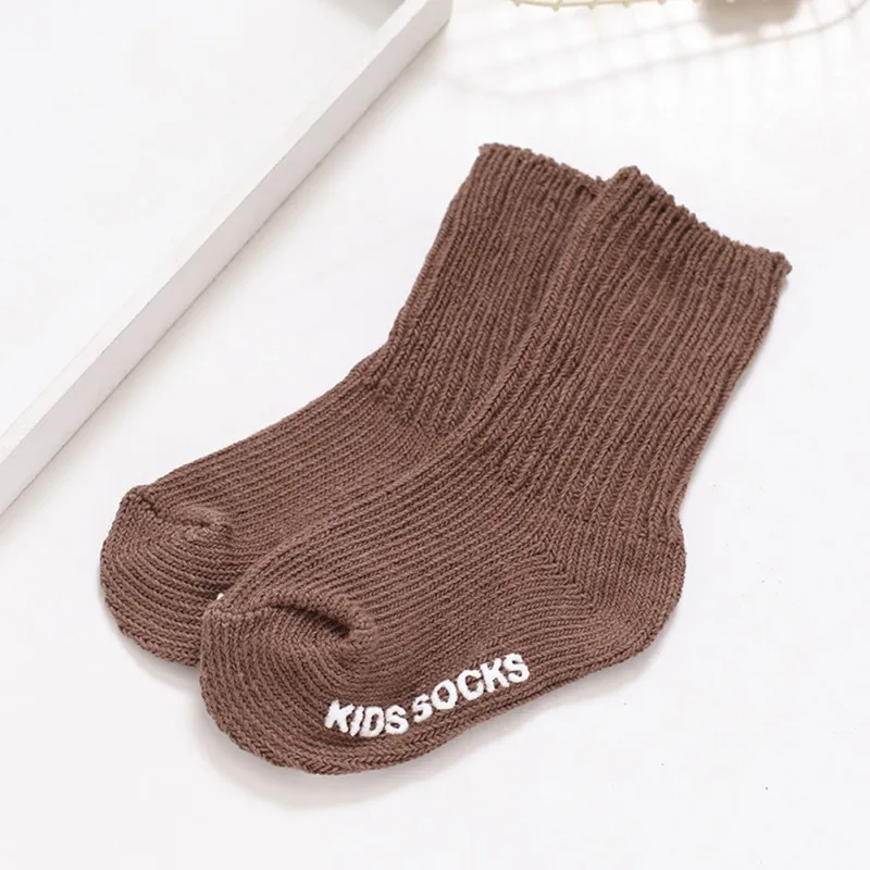 

ZL Autumn Winter Baby Girl Boy Kids Warm Socks Cute Solid Print Soft Stockings Knitting Leg Warmers