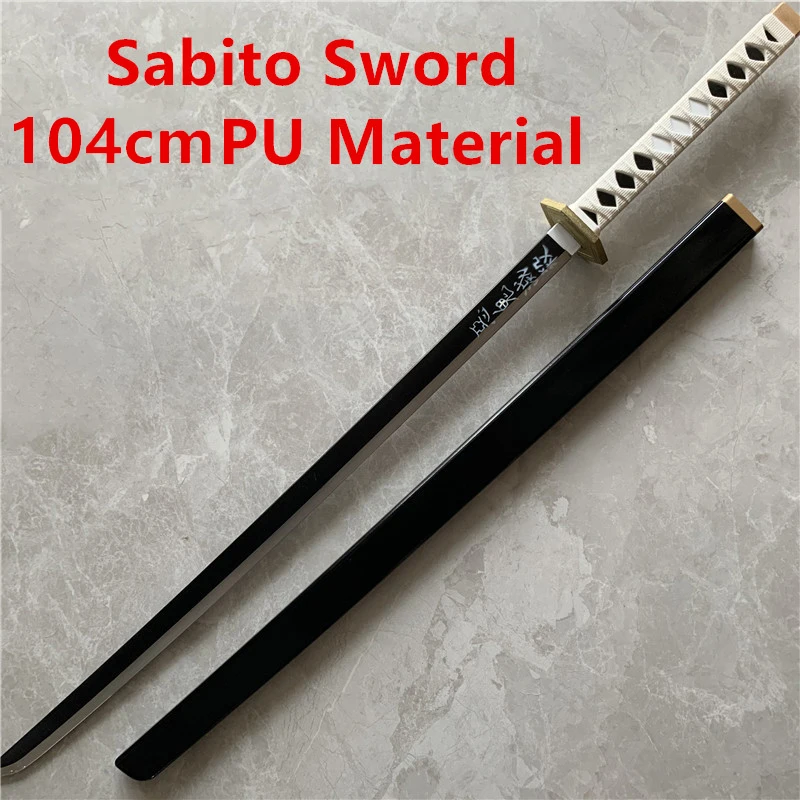 1:1 Demon Slayer Weapon Sabito Black Gold Sowrd Kimetsu no Yaiba Sword Cosplay Ninja Knife 104cm Prop Anime Model | Тематическая