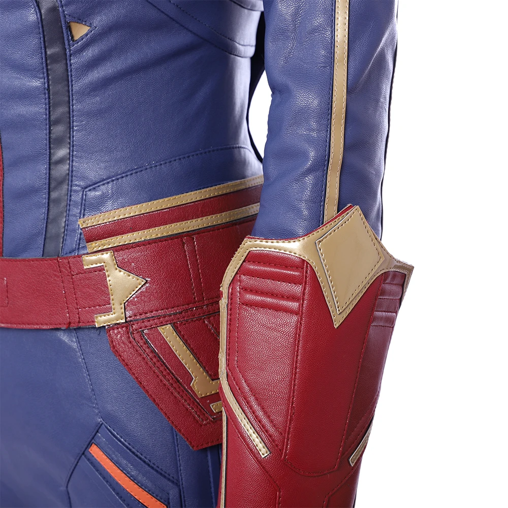 MMGG Хэллоуин капитан, для косплея Marvel Carol Danvers Косплей Костюм кожаный комбинезон высокого качества изготовление под заказ размер