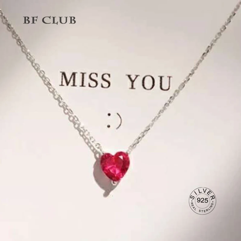 BF CLUB ожерелье из стерлингового серебра 925 пробы красная цепочка для ключицы в