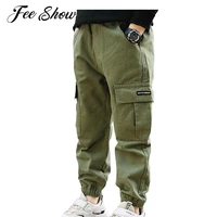 kids boys sports pants fashion pure color casual cargo pants for teenage boys jogger pants children trousers 6 8 10 12 14 year