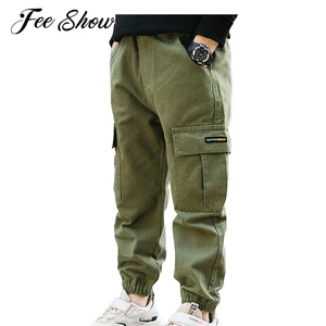 Kids Boys Sports Pants Fashion Pure Color Casual Cargo Pants For Teenage Boys Jogger Pants Children  in India