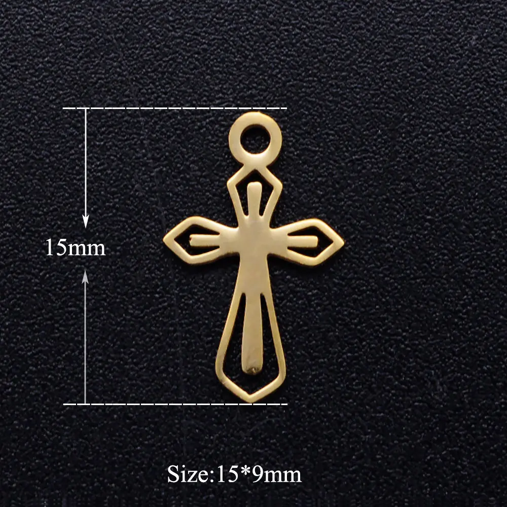 5pcs Jesus Cross Stainless Steel Charms - Durable DIY Jewelry Supplies OEM Accepted - Never Tarnish image 5